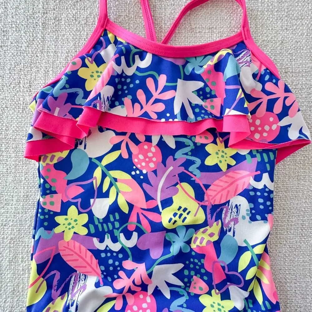 Lands' End Colorful One-pice Swimsuit VGUC 4